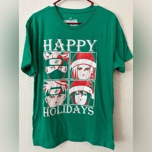 Naruto Men’s Medium Happy Holidays tshirt BNWT